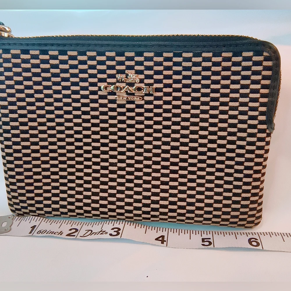 COACH Legacy Jacquard Corner Zip‎ Wristlet, Style F13311